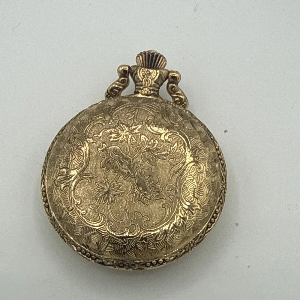 Pocket Watch Grandpa Gold Tone Infinity Quartz Rare Untested Vintage VTG
